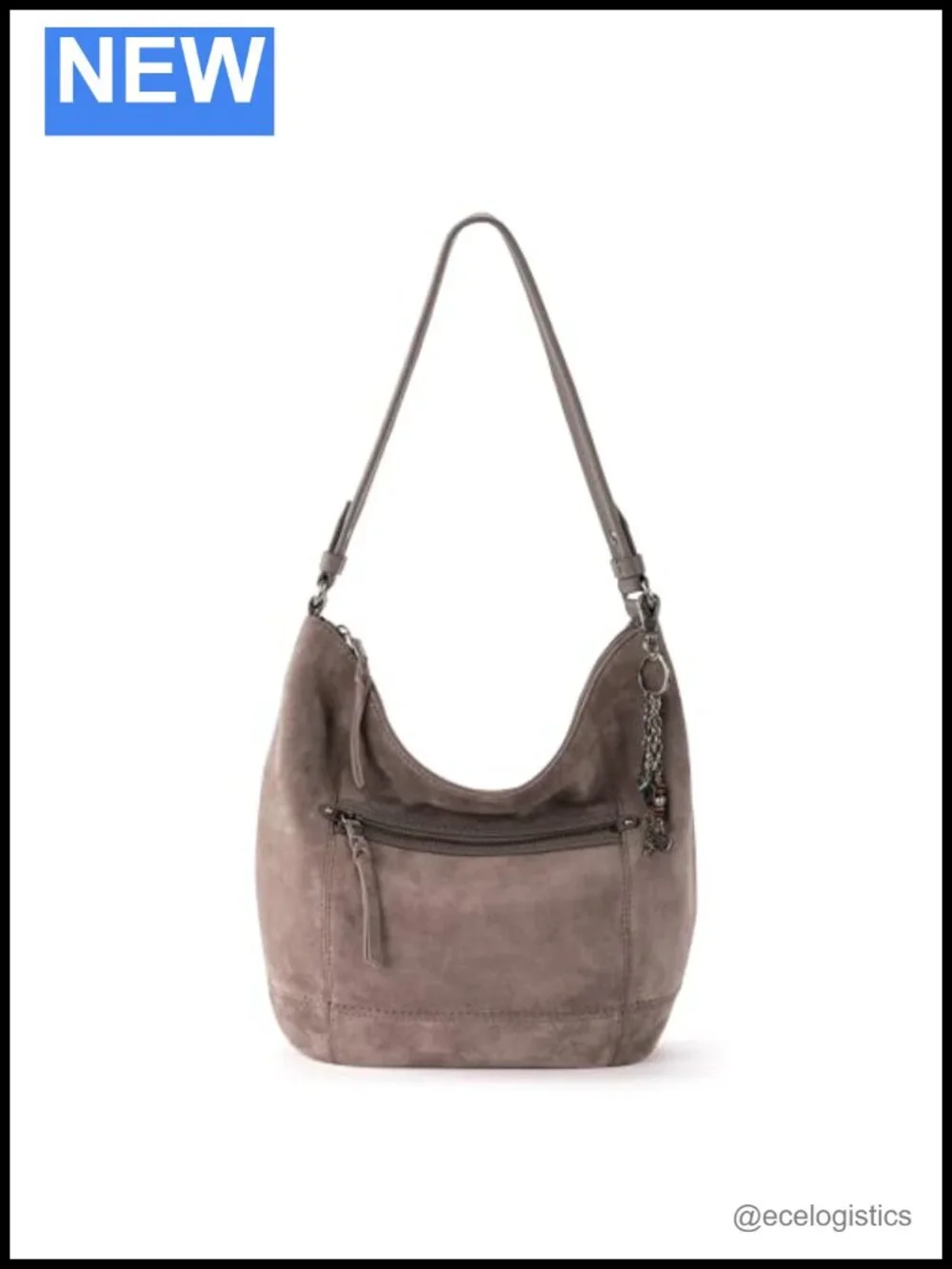 Large Slouchy Hobo Leather Shoulder Purse with Zip Pocket